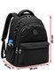 Unisex Waterproof Fabric School Backpack Black School Bag 2200 - 4