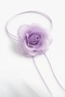 Lace-Up Silk Tulle Flower Choker Necklace Rose Necklace - 2