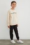 Unisex Kids Sweatpants with Tie Waist and Zipper Pocket - 3