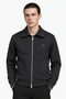 Men's zippered polo collar pocket sweat jacket