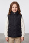 Zippered Stand Collar Girl's Puffer Vest - 2