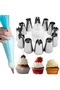14pcs Large Piping Tips Set,Stainless Steel frosting tips with Reusable Pastry Bag,Cake Decorating T - 8
