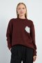 Beaded Floral Embroidered Knit Sweater