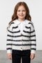 Striped Buttoned Girls' Plush Cardigan - 2