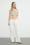 Pocket Embroidered Belt Detailed Jean - 4