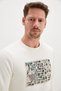 3 Thread Floral Maze Printed Crew Neck Sweatshirt - 2