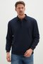 Half Button Polo Collar Pique Sweatshirt - 5