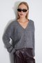 Buttoned V-Neck Knitted Cardigan - 4