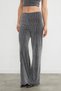 Elastic Belt with Stones and Glitter Palazzo Pants - 5
