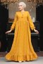 Guipure Mustard Hijab Dress 23201HR - 3