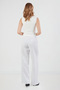 Lyocell Fabric Trousers with Elastic Waist and Buttons - 6