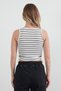 Striped Halter Neck Body with Stoppers on the Sides - 4