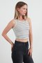 Striped Halter Neck Body with Stoppers on the Sides - 2