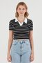 Striped Polo Neck T-Shirt - 6