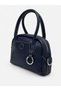 Women's Navy Blue Alin Model Silver Ring Detailed Hand & Shoulder Bag - 3