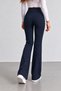 Women's Navy Blue High-Waisted Flared Striped Trousers - 5