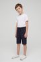 Belt-Tied Pocket Zippered Boys' Capri Pants - 2