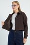 Pleated Double-Breasted Collar Cropped Trench Coat - 5
