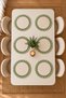 Set of 6 Round Ruffled Plates – 33cm Fabric Placemats Cream