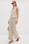 Linen Look Trousers with Elastic Waist - 2