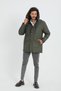 Sports Men's Khaki Fleece Inside Water and Windproof Hooded Coat & Coat & Parka - 5