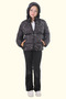 Girls black detachable Hooded water and windproof winter puffer jacket with pocket coat & coat & parka - 3