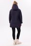 Women's Navy Blue Fleece Inside Furry Water and Windproof Hooded Winter Coat & Coat & Parka - 6