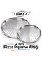 Perforated Pizza Tray Set of 2 Round Pizza and Lahmacun Baking Mats 17 and 23 cm