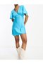 Rochie scurta, albastru - 4