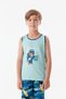 Printed Crew Neck Boys' Pajama Set - 4