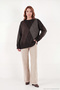 Oversize Fit Crew Neck Argyle Patterned Sweater Women's Sweater 4615578 - 5