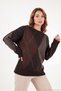 Oversize Fit Crew Neck Argyle Patterned Sweater Women's Sweater 4615578 - 4