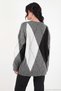 Oversize Fit Crew Neck Argyle Patterned Sweater Women's Sweater 4615578 - 7