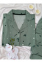 Çağla Love Patterned Buttoned Thermosoft Pajama Set - 7