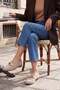 Women's Genuine Leather Buckled Moccasin Daily Shoes Nador Beige Suede - 4