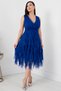 Double Breasted Collar Ruffle Short Dress 13399 - 7