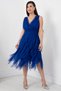 Double Breasted Collar Ruffle Short Dress 13399 - 6