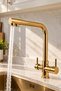 Gold 3-Way On-Off Kitchen Sink Faucet with Purification Outlet - 3