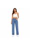 Women's Distressed Denim Wide Leg Jeans, Classic Blue Relaxed Fit Straight Leg Pants, Casual Comfort High Waist Style for Daily Wear and Fashion Outfits - 2