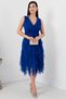 Double Breasted Collar Ruffle Short Dress 13399 - 4