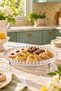 Alento - 23 cm Glass Footed Presentation Plate with Beaded Edge, Patterned Glass Serving Plate for Pastries and Breakfast - 7