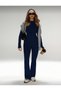 Navy Premium - Trending Colors: Zipper-Front Top and High-Leg Flared Leggings Set - 2