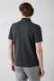 Non-Curling Polo Collar Slim Fit Slim-Fit Cotton T-Shirt with Ribbed Detail - 4