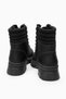 Women's Lace-Up Boots Black Leather - 5