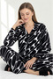 Women's 100% Cotton Fabric Long Sleeve Shirt Collar Pajamas Set 19103
