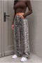 Women's Snake Print High Waist Wide Leg Lycra Palazzo Pants - 3