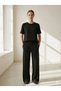 Women's Modal Fabric Shimmering Stone Detailed Wide Leg Comfort Fit Sweatpants - 3