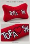 Tofaş Şahin Doğan Kartal Red Car Neck Pillow and Car Seat Belt Pad Cover. |   Tofaşk Embroidered 4-Piece Comfort Set - 6