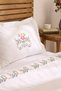 Ottalia 100% Cotton Cross-Stitch Embroidered Double Duvet Cover Set White - 8