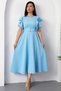 Atlas Dress with Ruffled Sleeves and Belt DKS1213 - 4